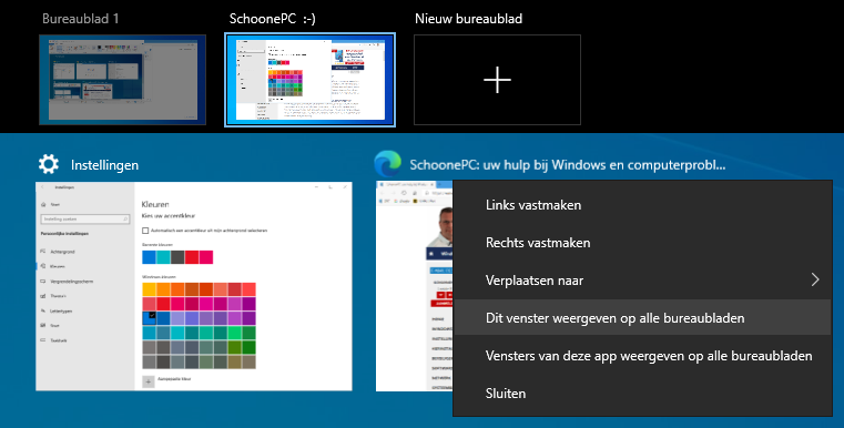 Virtuele bureaubladen maken (Windows 10)