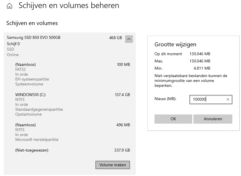 Windows 10 schijven en volumes beheren (partitionren en formatteren)