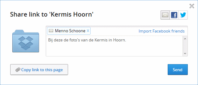 Hyperlink naar fotoablum aanmaken met Dropbox