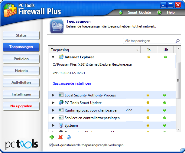 PC Tools Firewall: toepassingen