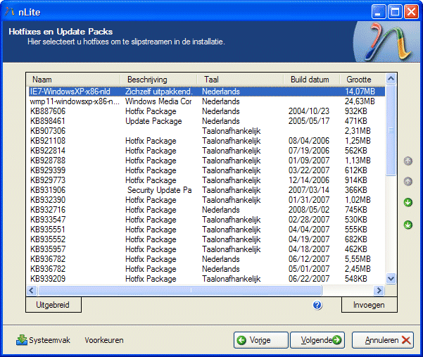 Updates en hotfixes slipstreamen in de Windows XP installatie CD.
