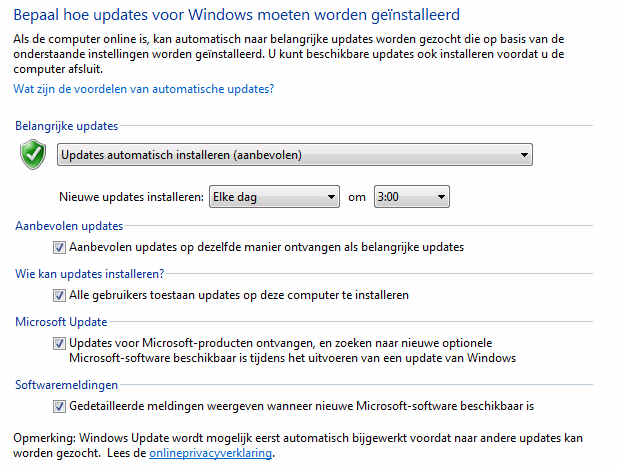 Het installeren van Windows updates