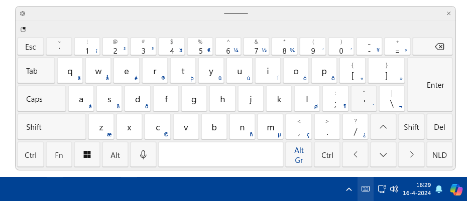 Schermtoetsenbord (Windows 11)