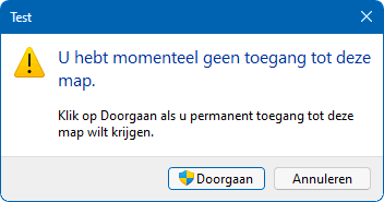 Machtigingen: geen toegang tot map
