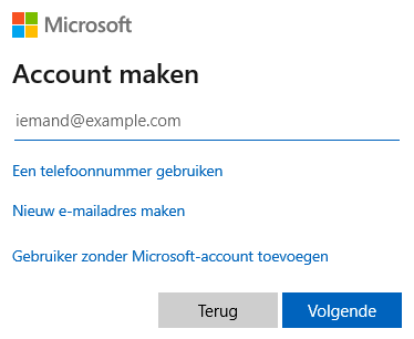 Microsoft-account aanmaken