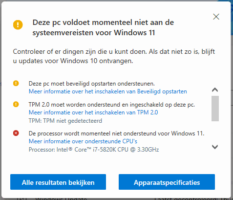 PC Health Check van Microsoft: Voldoet mijn computer aan de hardware-eisen?