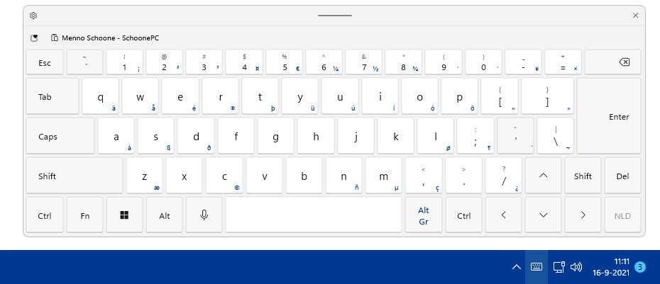 Schermtoetsenbord (Windows 11)