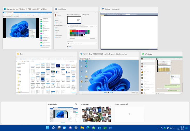 Taakweergave en virtuele bureaubladen (Windows 11)