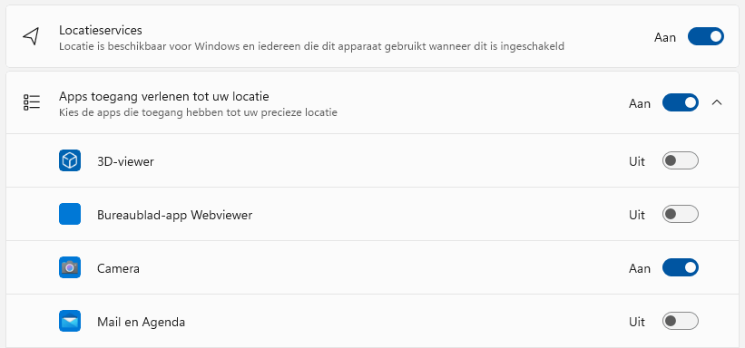 Windows 11: App-machtigingen instellen voor de locatieservice (GPS)