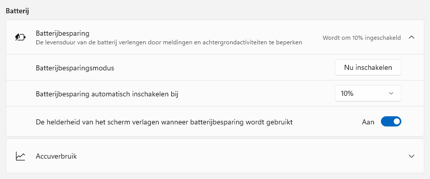 Windows 11 batterijbesparing