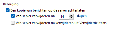 Berichten automatisch van de server verwijderen.