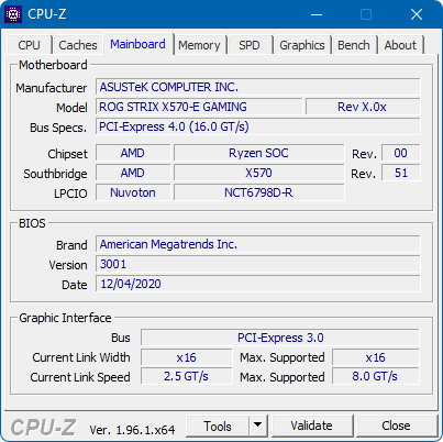 CPU-Z: achterhalen van type moederbord voor het downloaden van de moederbord drivers.