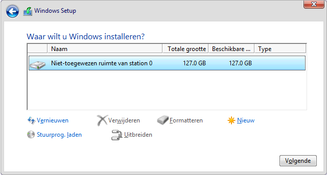 Windows 11 setup: partitioneren