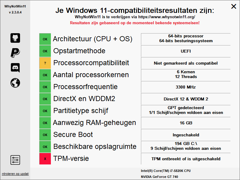 WhyNotWin11: Voldoet mijn computer aan de hardware-eisen?