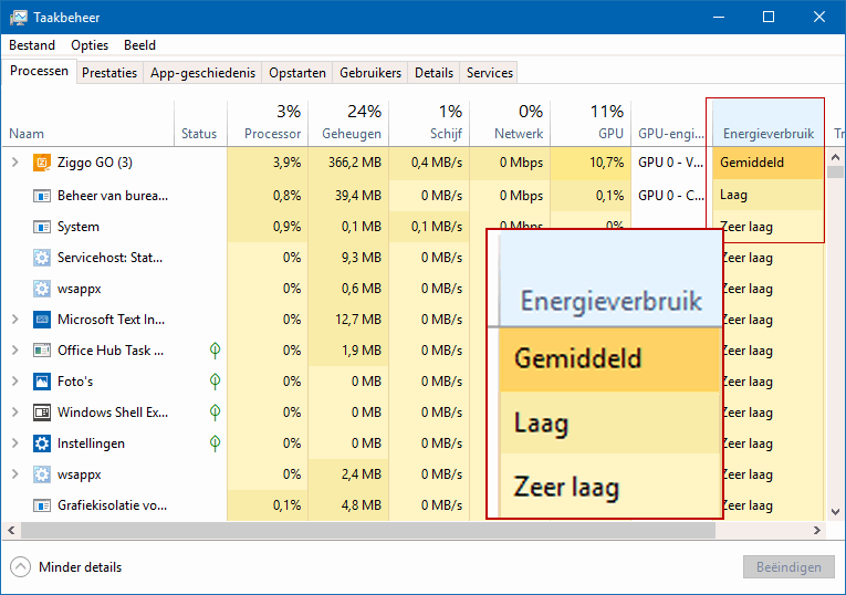 Energieverbruik apps