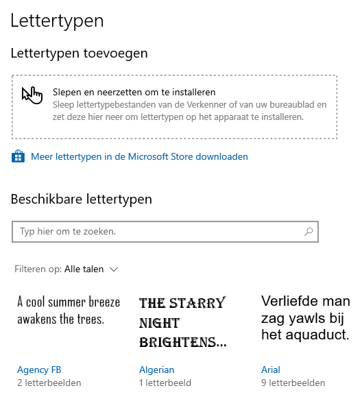Windows 10: Nieuwe lettertypen (fonts) installeren