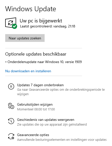 Windows Update: November 2019 Update (1909)