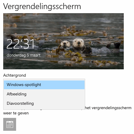 Windows-spotlight als achtergrond van het vergrendelingsscherm