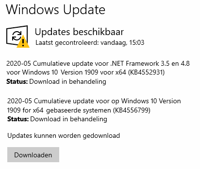 .NET Framework 3.5 en 4.8 voor Windows 10 Version 1909 voor x64 (KB4552931)