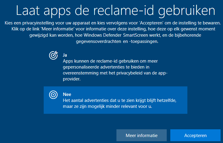 Windows 10 privacy-instellingen: reclame-id