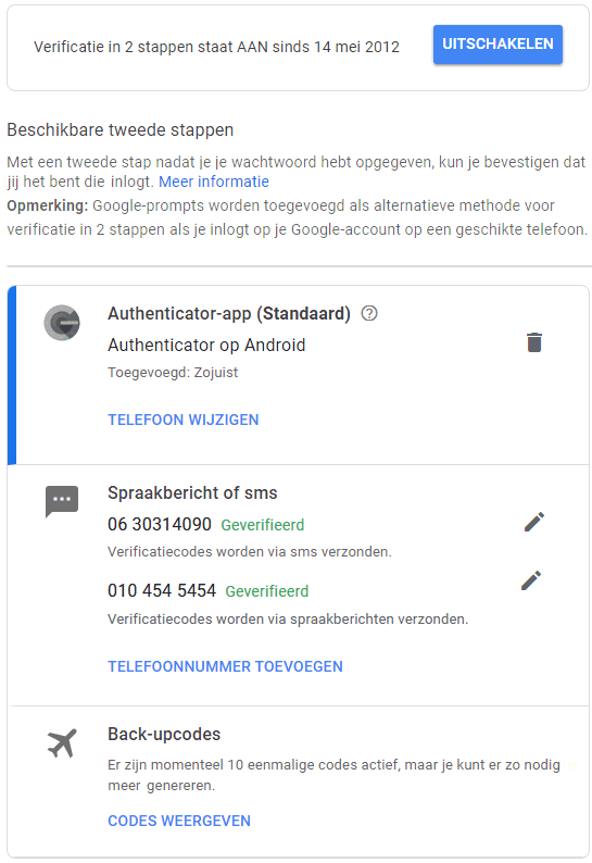 Google: extra verificatiemogelijkheden