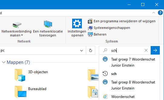 Zoeken in de Windows Verkenner