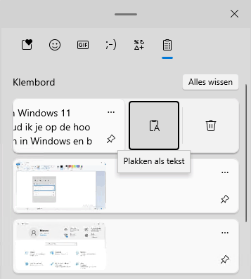 Klembord geschiedenis Windows 10