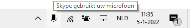 Geluid: microfoon-icoontje in het systeemvak