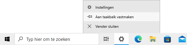 Apps aan de taakbalk vastmaken
