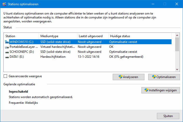 rotatie vergeven verrader Schijfopruiming en schijfdefragmentatie (Windows 10)