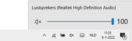 Volume luidsprekers Windows 10