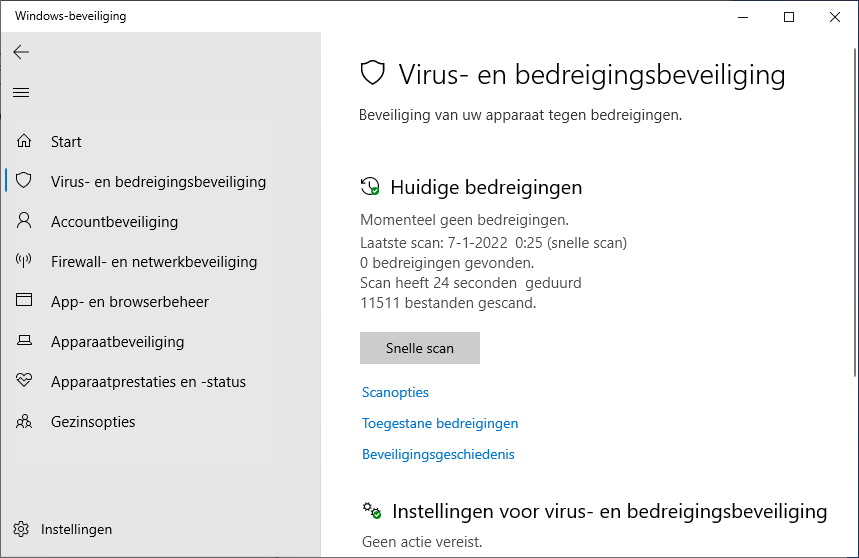 Windows Defender scan