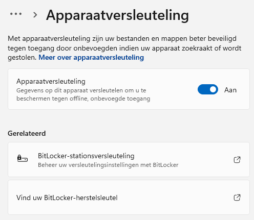 Windows Apparaatversleuteling