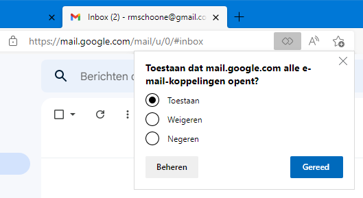 Gmail als standaard e-mailprogramma instellen (e-mailkoppeling)