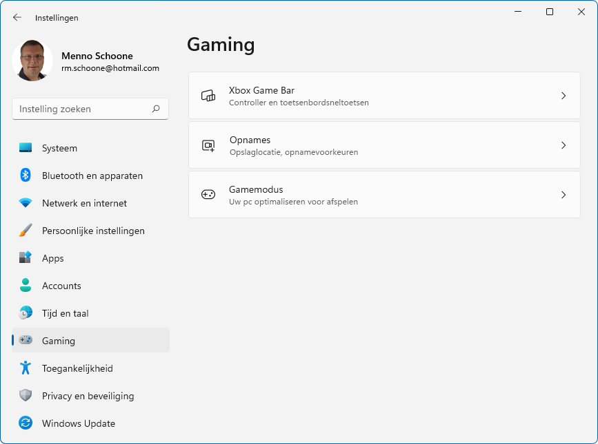 Windows 11: Gaming > Gamebalk