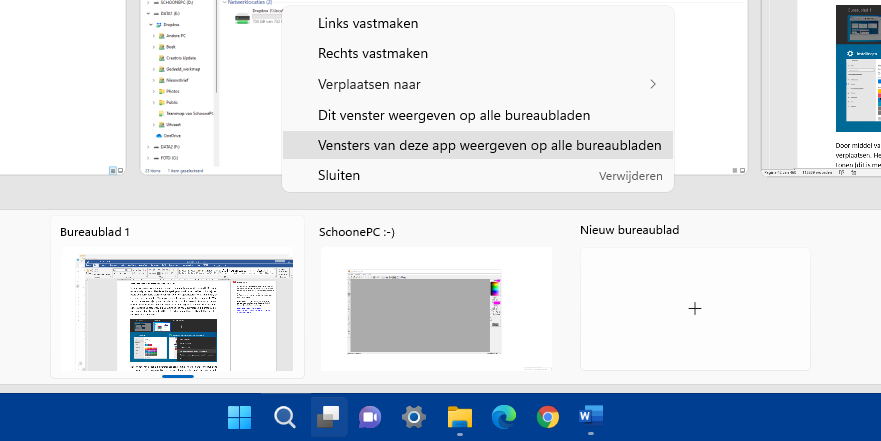 Virtuele bureaubladen maken (Windows 11)