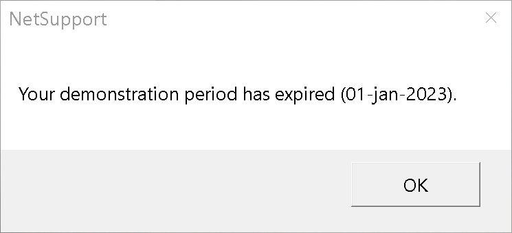 NetSupport: Your demonstration period has expired
