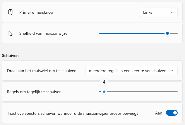 Windows 11 instellingen: Muis en touchpad