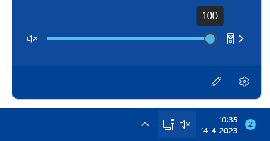 Windows 11 volume geluid (taakbalkhoek)