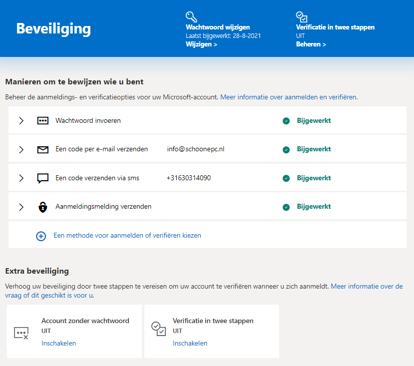 Verificatie in twee stappen (je Microsoft-account beschermen)