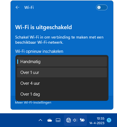 Windows 11 instellingen: WiFi-verbinding  in- en uitschakelen