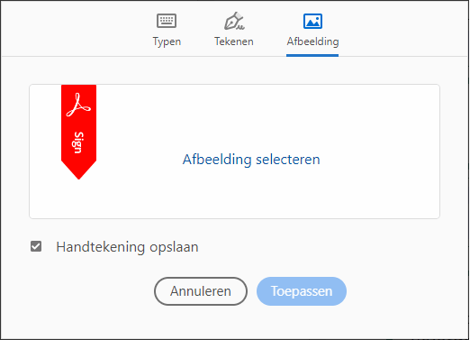 PDF handtekening met een afbeelding invoegen  bij Adobe Reader