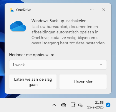 OneDrive: Windows Back-up inschakelen: Laten we aan de slag gaan vs. Liever niet