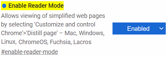 Leesmodus Chrome: Enable Reader Mode