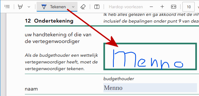 PDF: Handtekening plaatsen met Edge