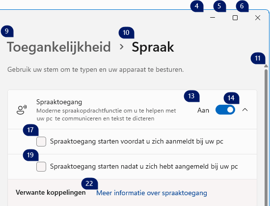 App Spraaktoegang: show numbers