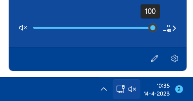 Windows 11 volume geluid (taakbalkhoek)