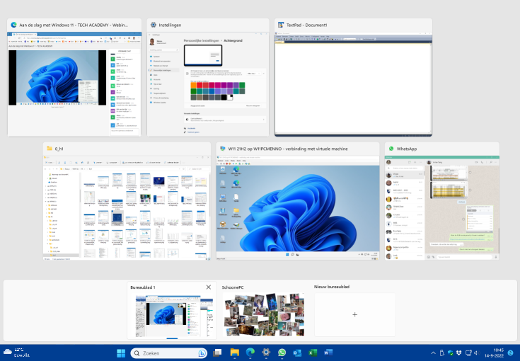 Taakweergave en virtuele bureaubladen (Windows 11)