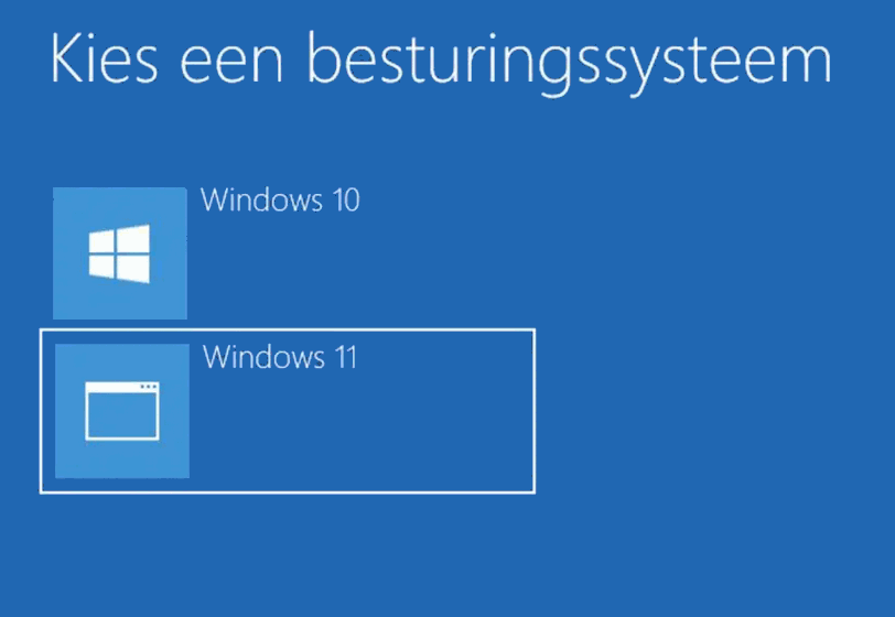 Dual boot: Kies een besturingssysteem