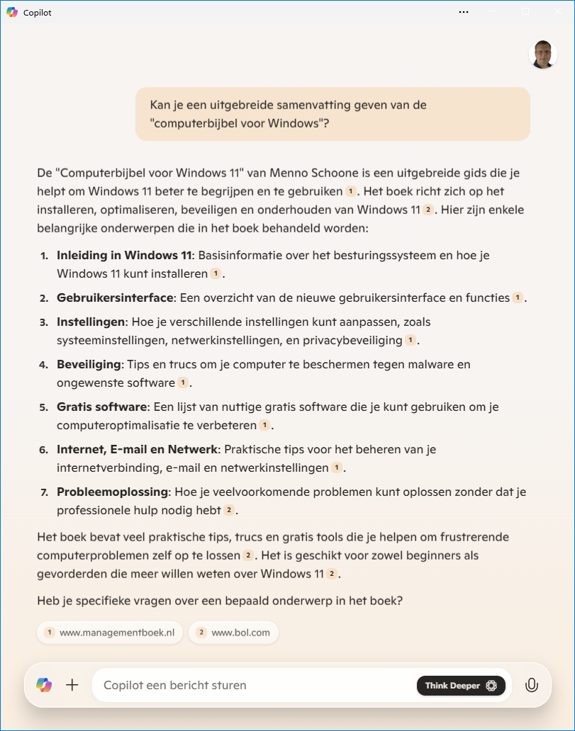 Copilot in de Nederlandse versie van Windows 11